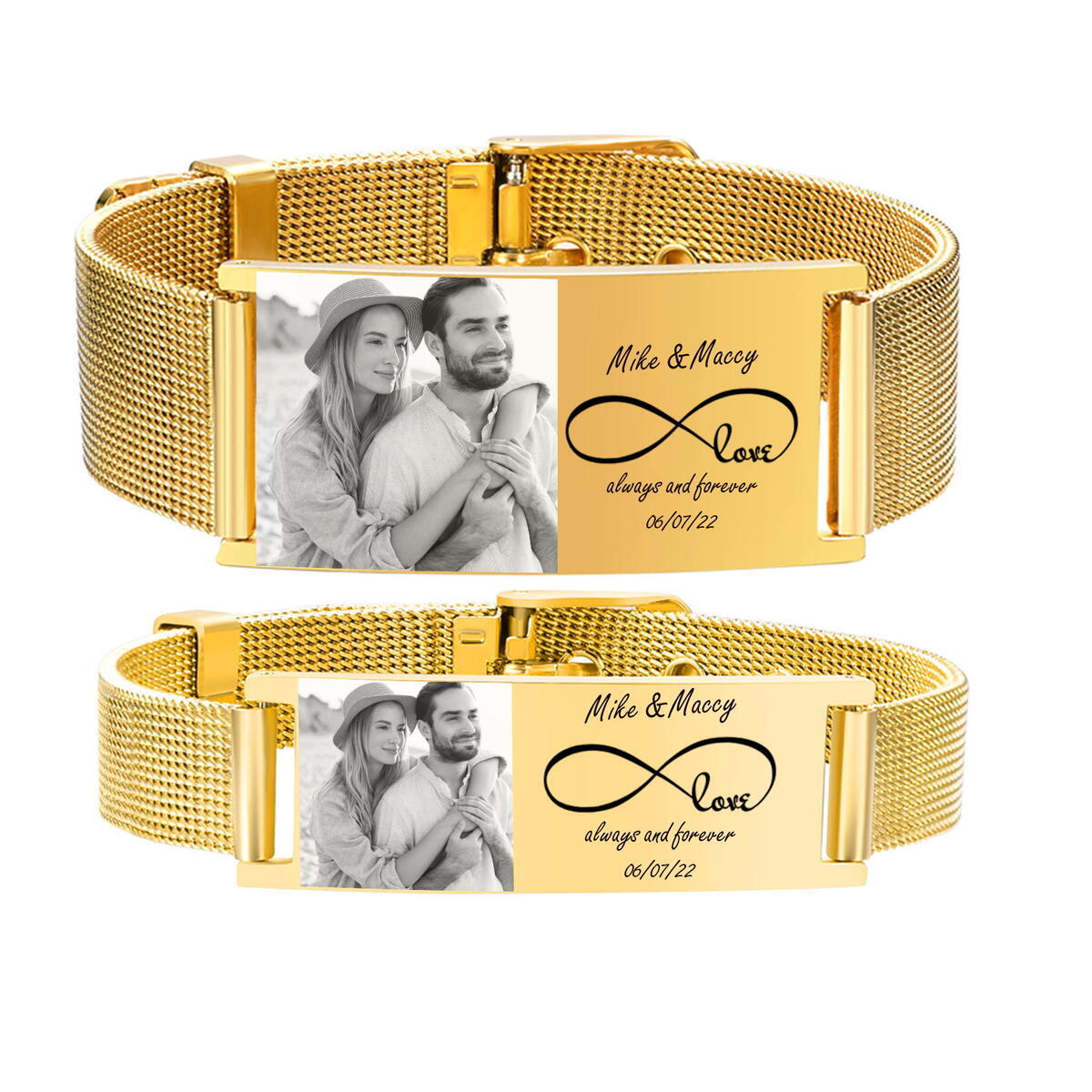 Mesh Stainless Strap - Bracciale ID personalizzato per donna uomo,