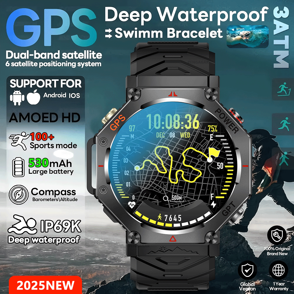 Smartwatch Rugged Watches For Men - Nuovo Smartwatch GPS T-Rex 3 Ultra