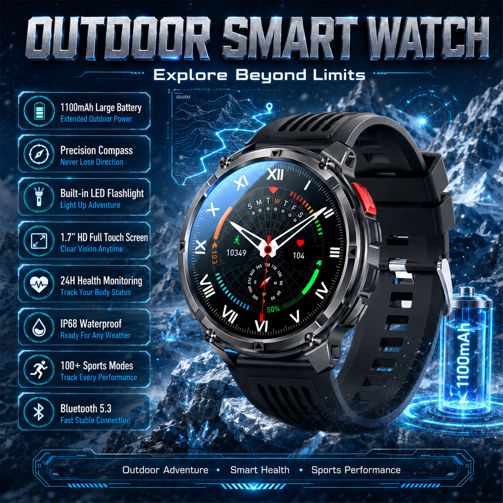 Smartwatch Rugged Watches For Men - Nuovo Smartwatch YAOCX AMOLED 2026 per