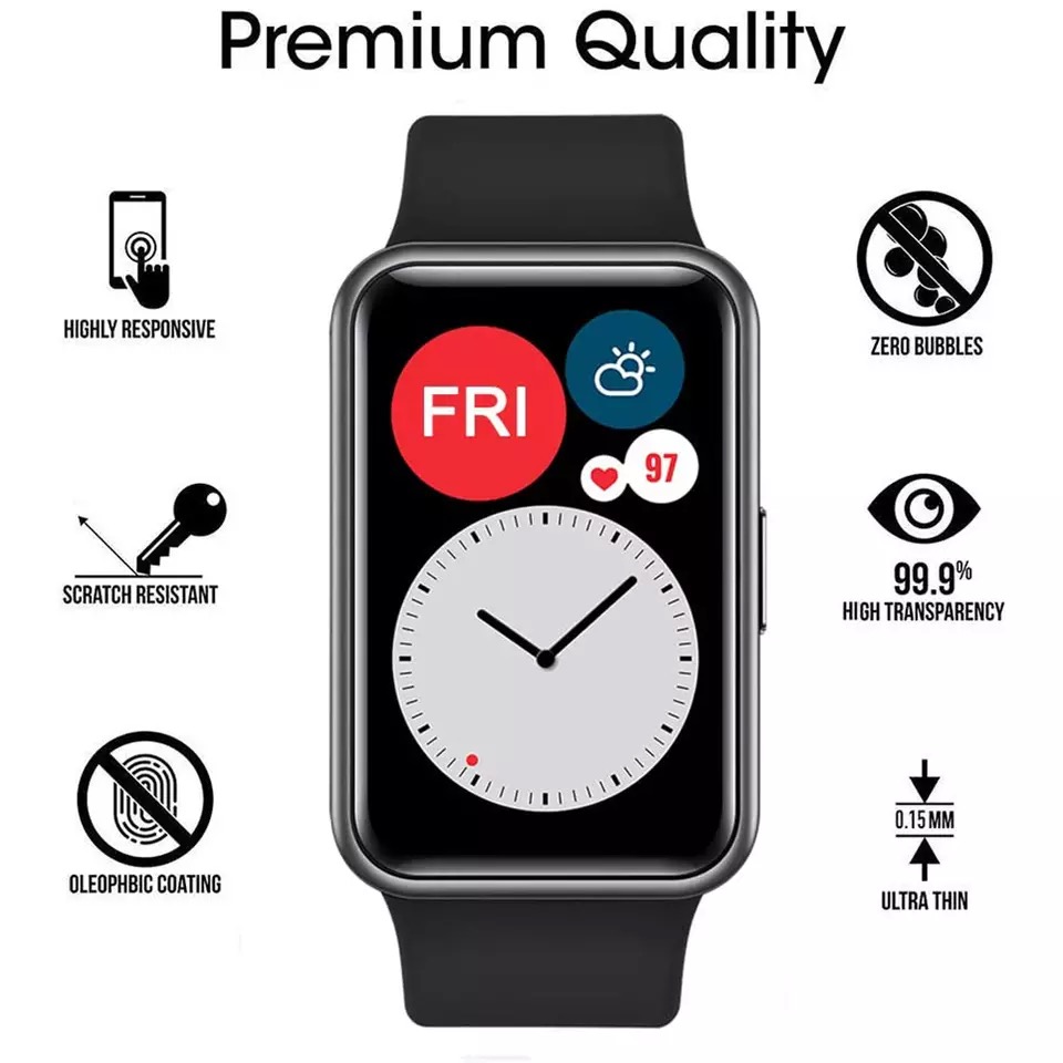 Huawei Smartwatch Watch Fit - Pellicola Protettiva in Vetro Morbido per