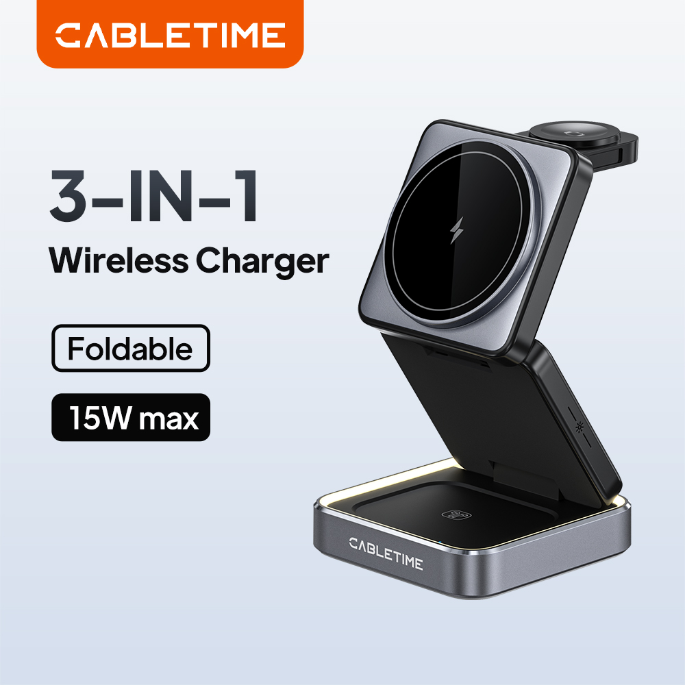 Smartwatch Watches Compatible With Iphone - CABLETIME Caricatore Wireless Magnetico Pieghevole 3