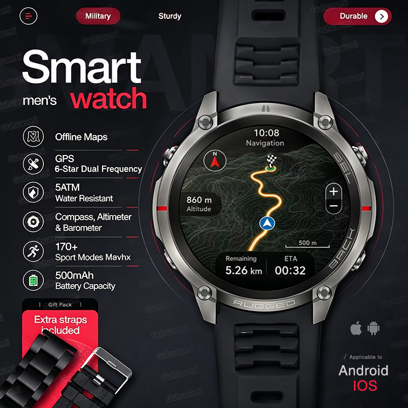 NUOVO Smartwatch Militare Robu - Smartwatch Rugged Watches For Men recensione e prezzo